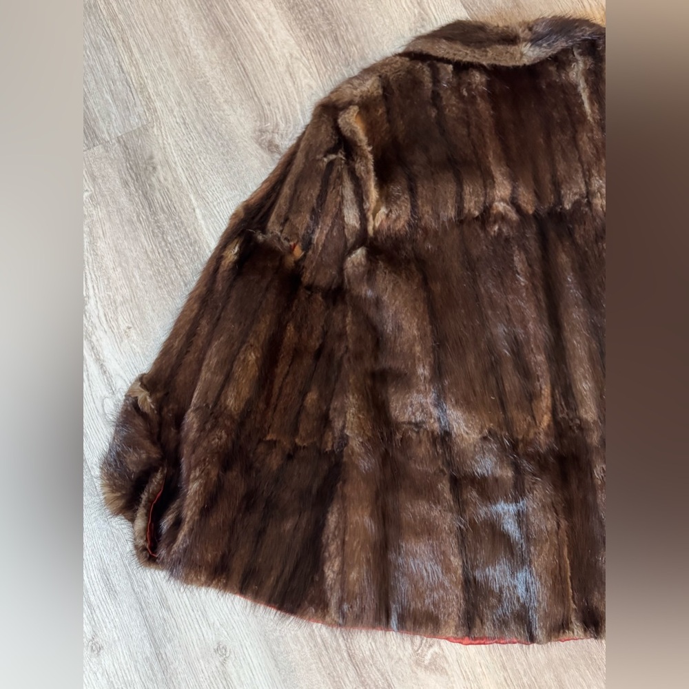 VINTAGE Dark Brown Mink Fur Coat FROM The 1950's - DAMAGED For Repurpose/Repair - Picture 15 of 15